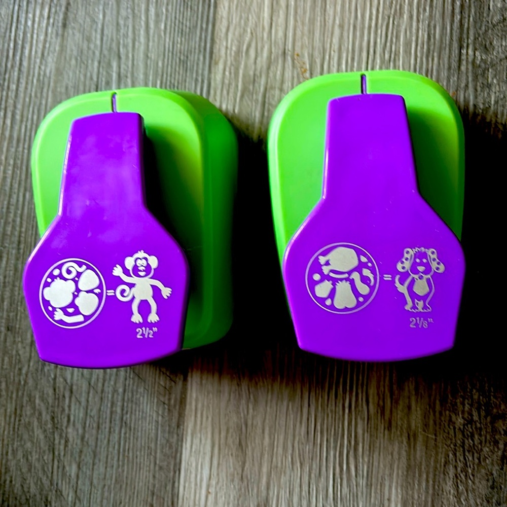 Monkey and puppy punches 2.5 inch put together by piece punches